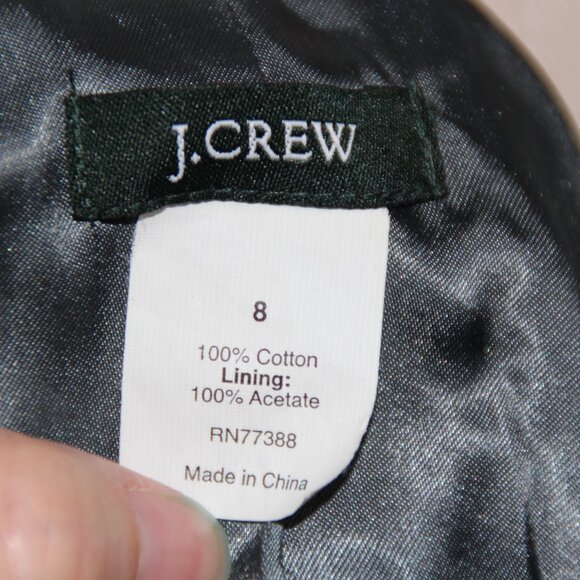 J. CREW Women's Purple Eggplant Velvet Button Up Peplum Blazer Jacket Size 8 - Picture 11 of 11